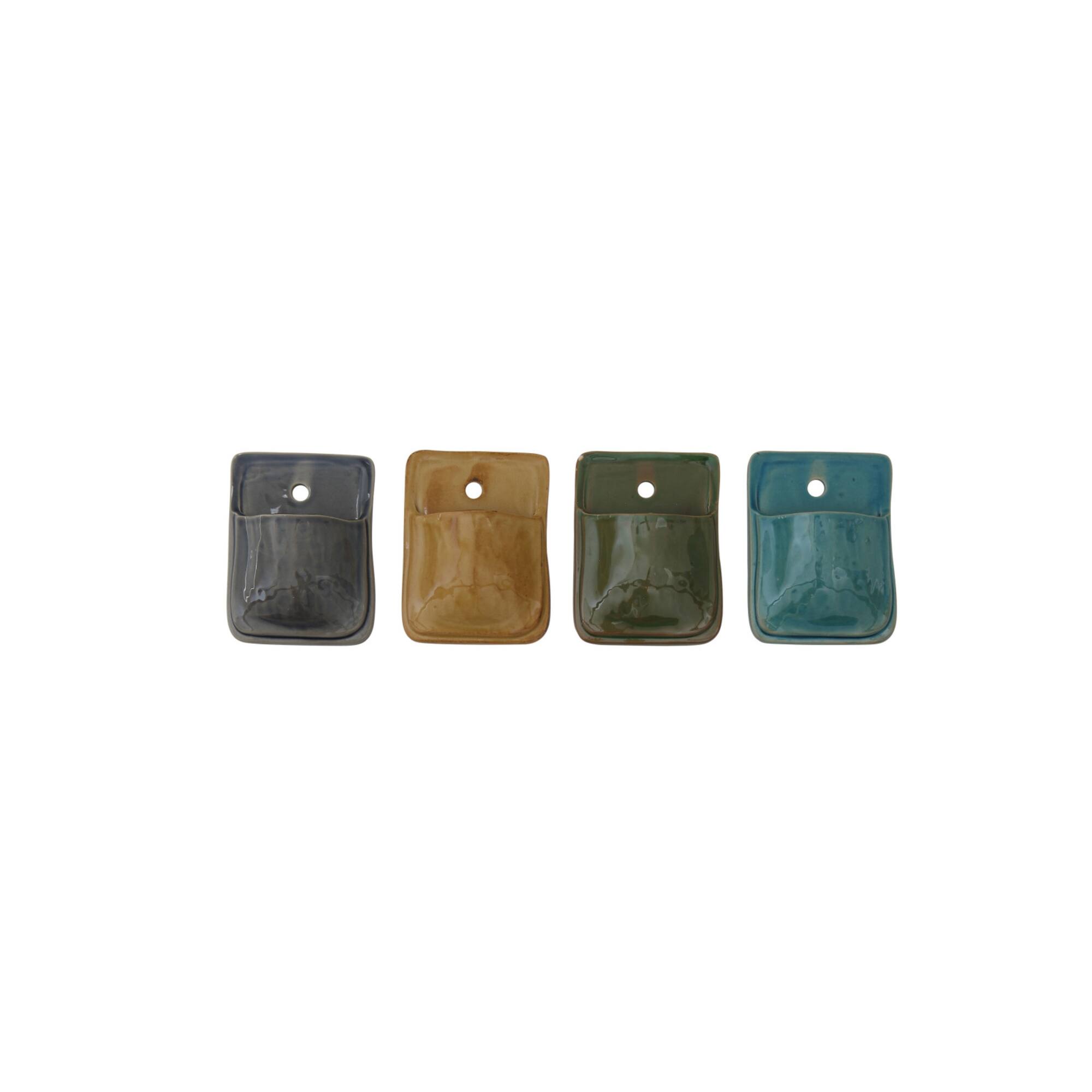 Hello Honey® 6" Small Pocket Terracotta Wall Planter Set